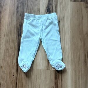 Green Baby Footed Pants with Elephant Design